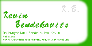 kevin bendekovits business card